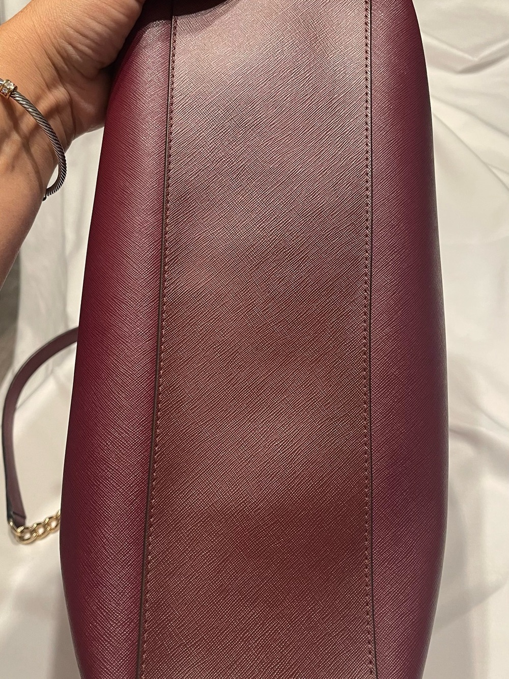 Michael Kors East West Susannah Leather Merlot Tote - Picture 8 of 10